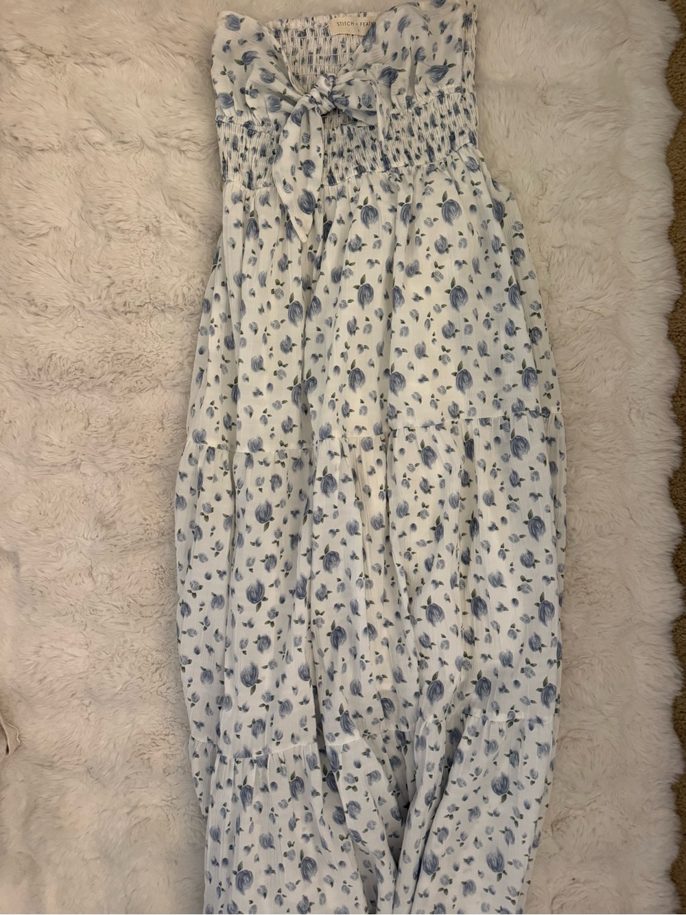 Smocked top Floral sundress  - Blue Floral
